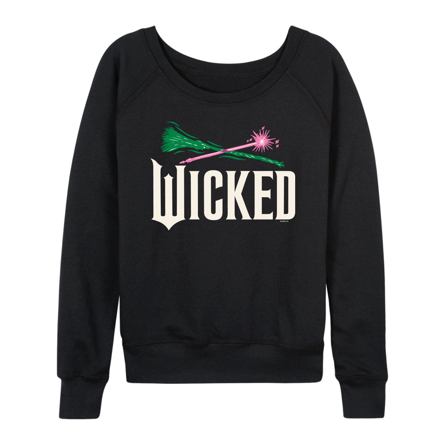 Wicked: Part 2 - Wand And Broomstick Logo - Women's French Terry Long Sleeve Pullover