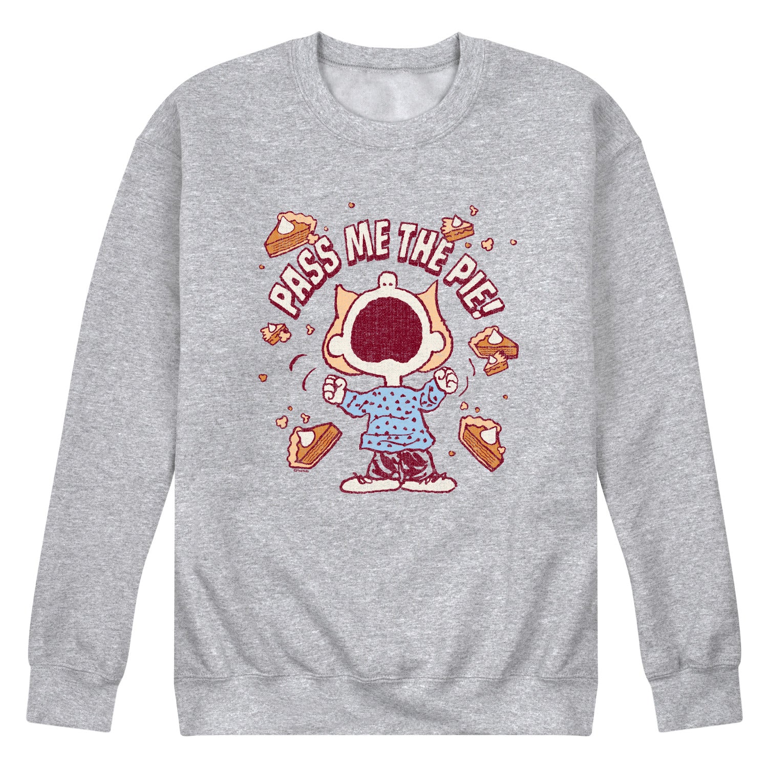 Peanuts - Pass The Pie - Men's Long Sleeve Crew Fleece Sweatshirt
