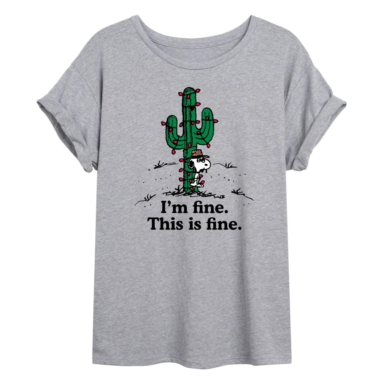 Peanuts - Im Fine Spike - Womens Oversized Graphic T-Shirt - Image 2