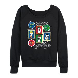 Peanuts - Christmas Stamps - Women's French Terry Long Sleeve Pullover