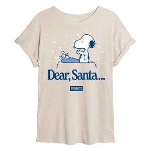 Peanuts - Snoopy Dear Santa - Womens Oversized Graphic T-Shirt