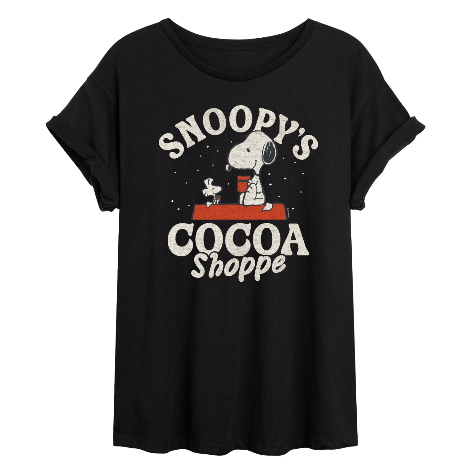 Peanuts - Snoopys Cocoa Shoppe - Womens Oversized Graphic T-Shirt
