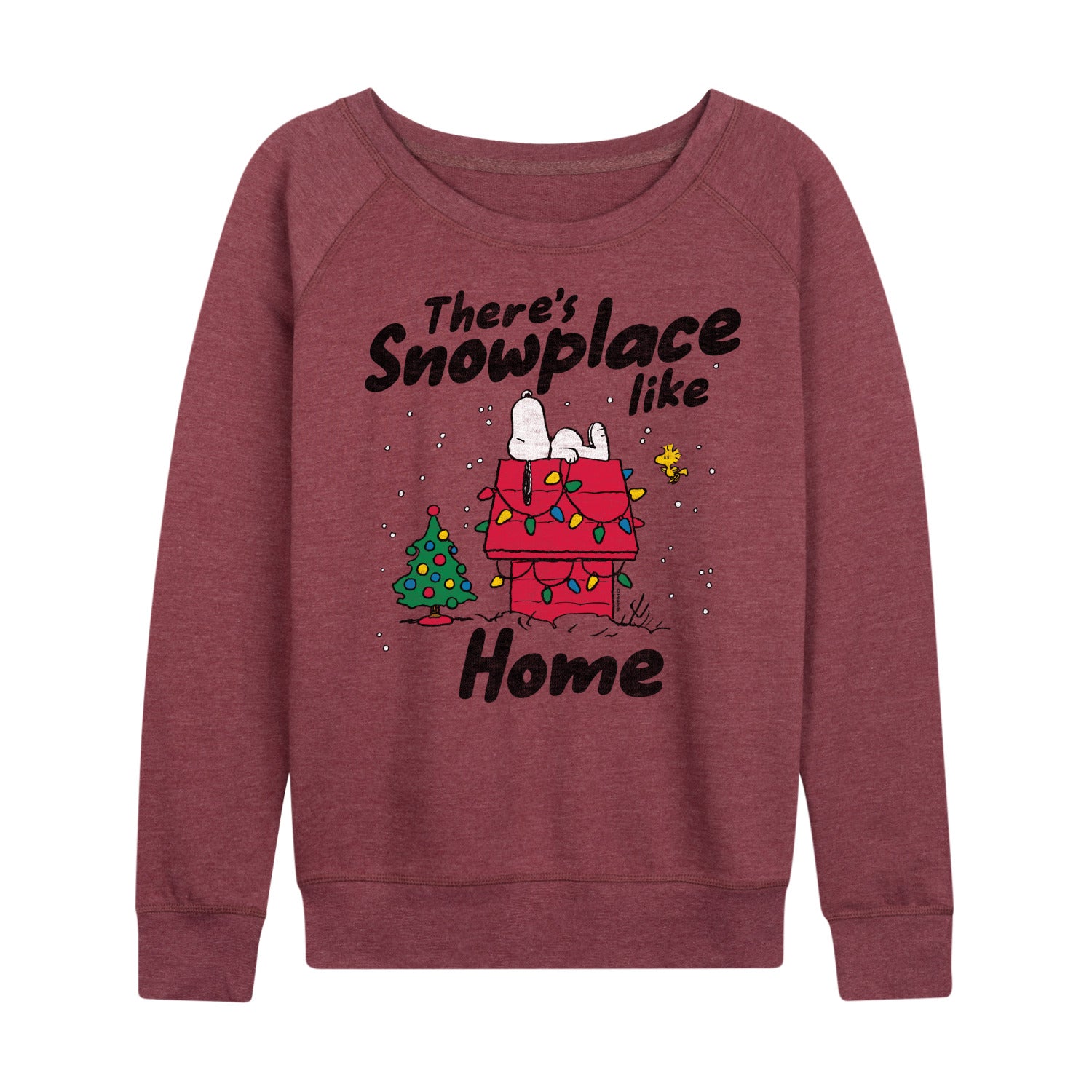 Peanuts - Theres Snowplace Like Home - Women's French Terry Long Sleeve Pullover - Image 2
