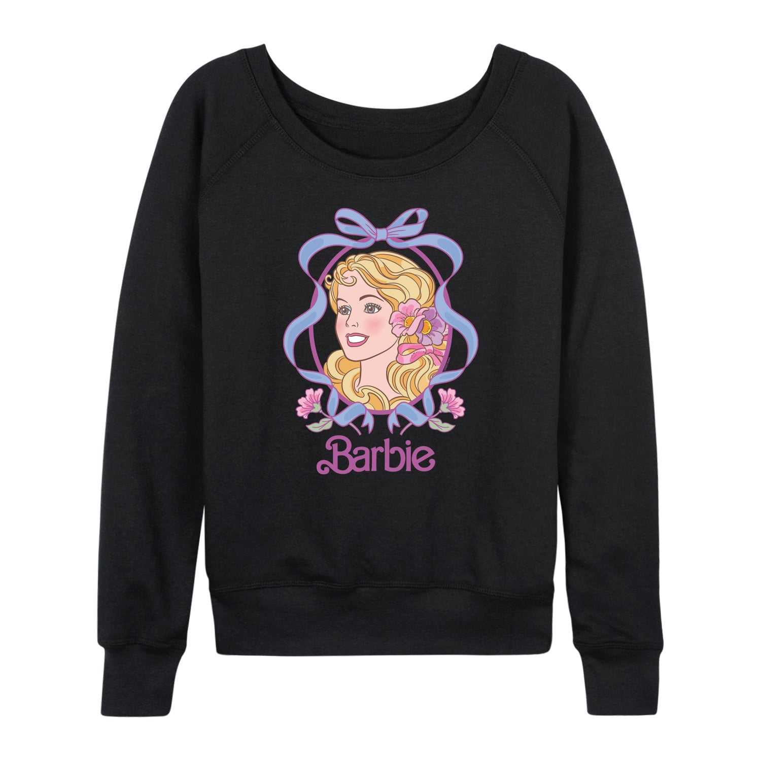 Barbie - Portrait Floral Coquette Bow - Women's French Terry Long Sleeve Shirt - Image 2