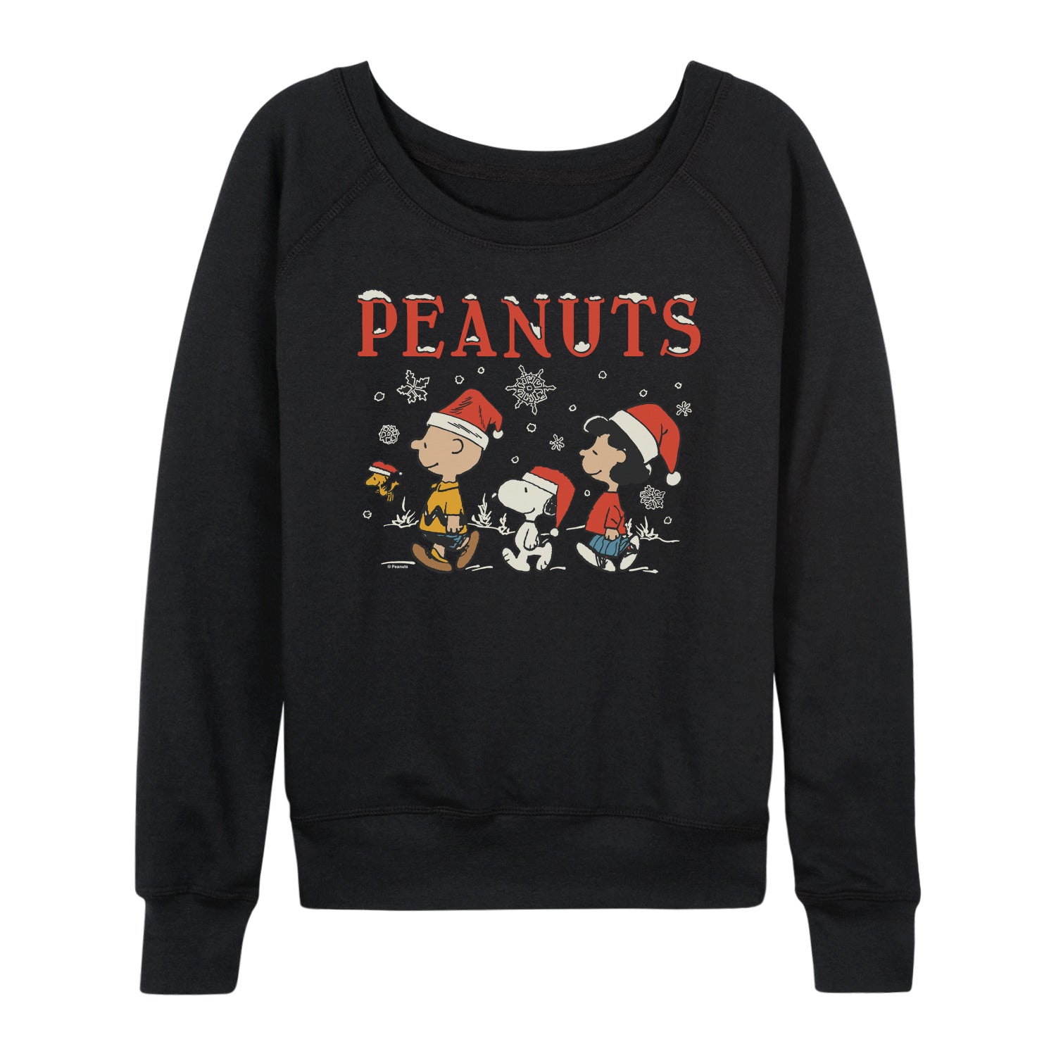 Peanuts - Snowflakes - Women's French Terry Long Sleeve Pullover