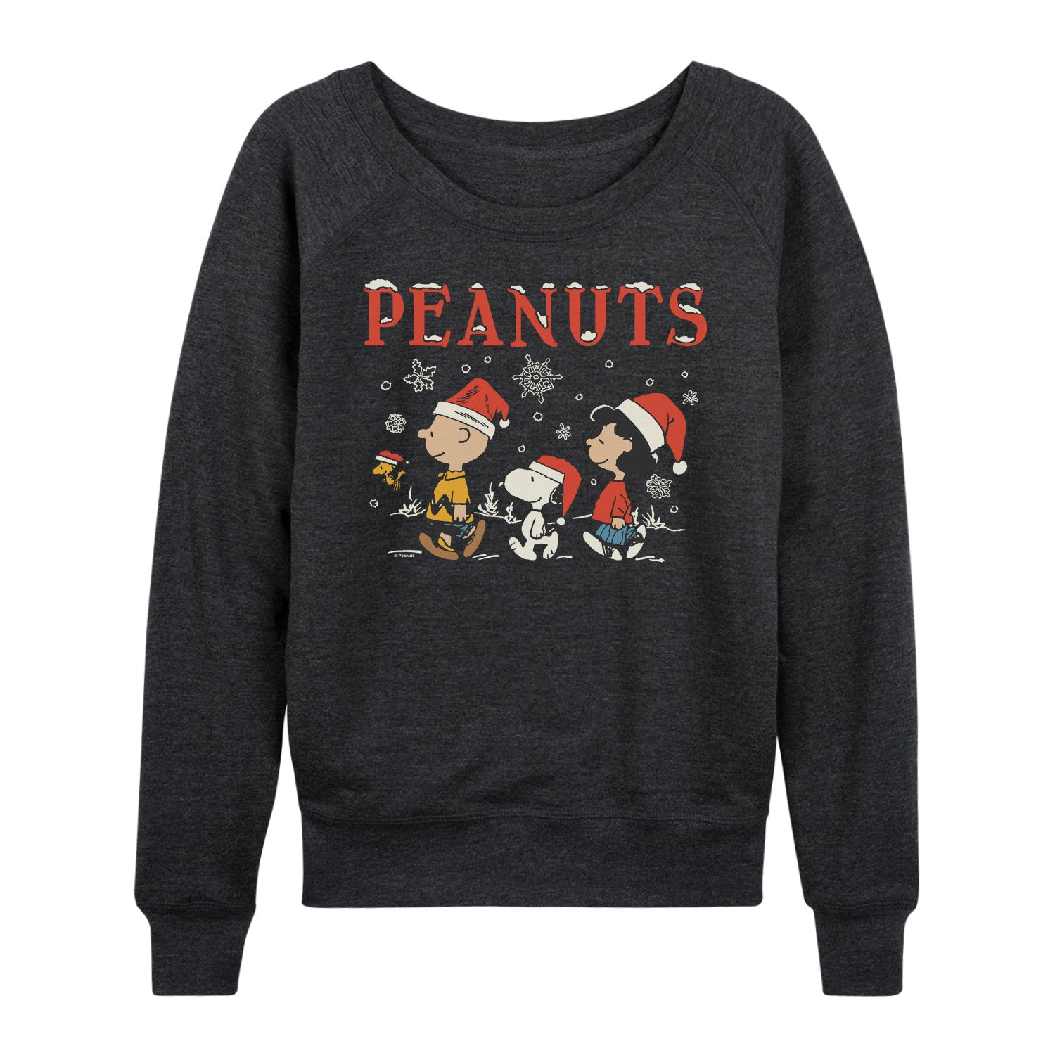 Peanuts - Snowflakes - Women's French Terry Long Sleeve Pullover - Image 2