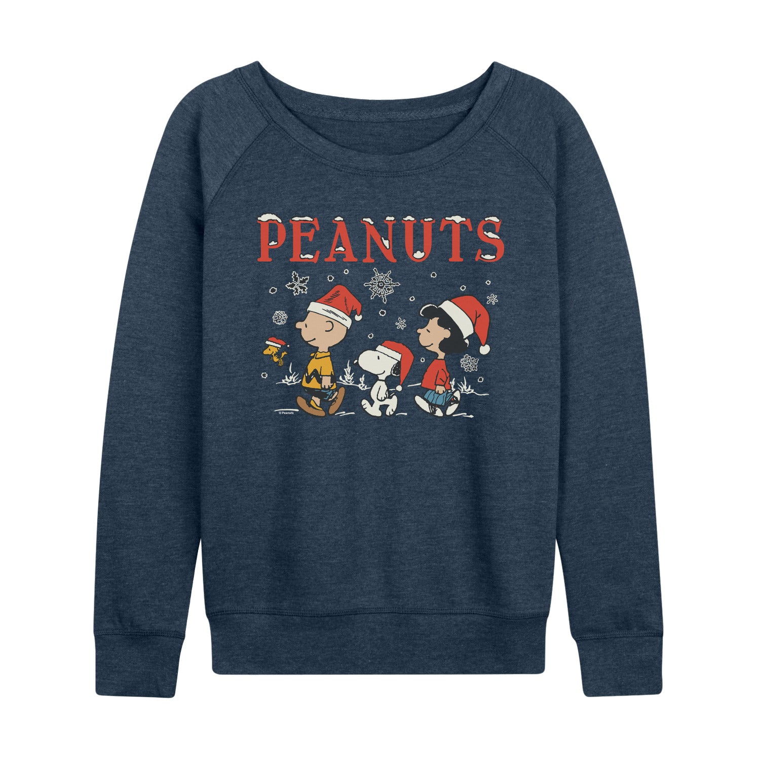 Peanuts - Snowflakes - Women's French Terry Long Sleeve Pullover - Image 3
