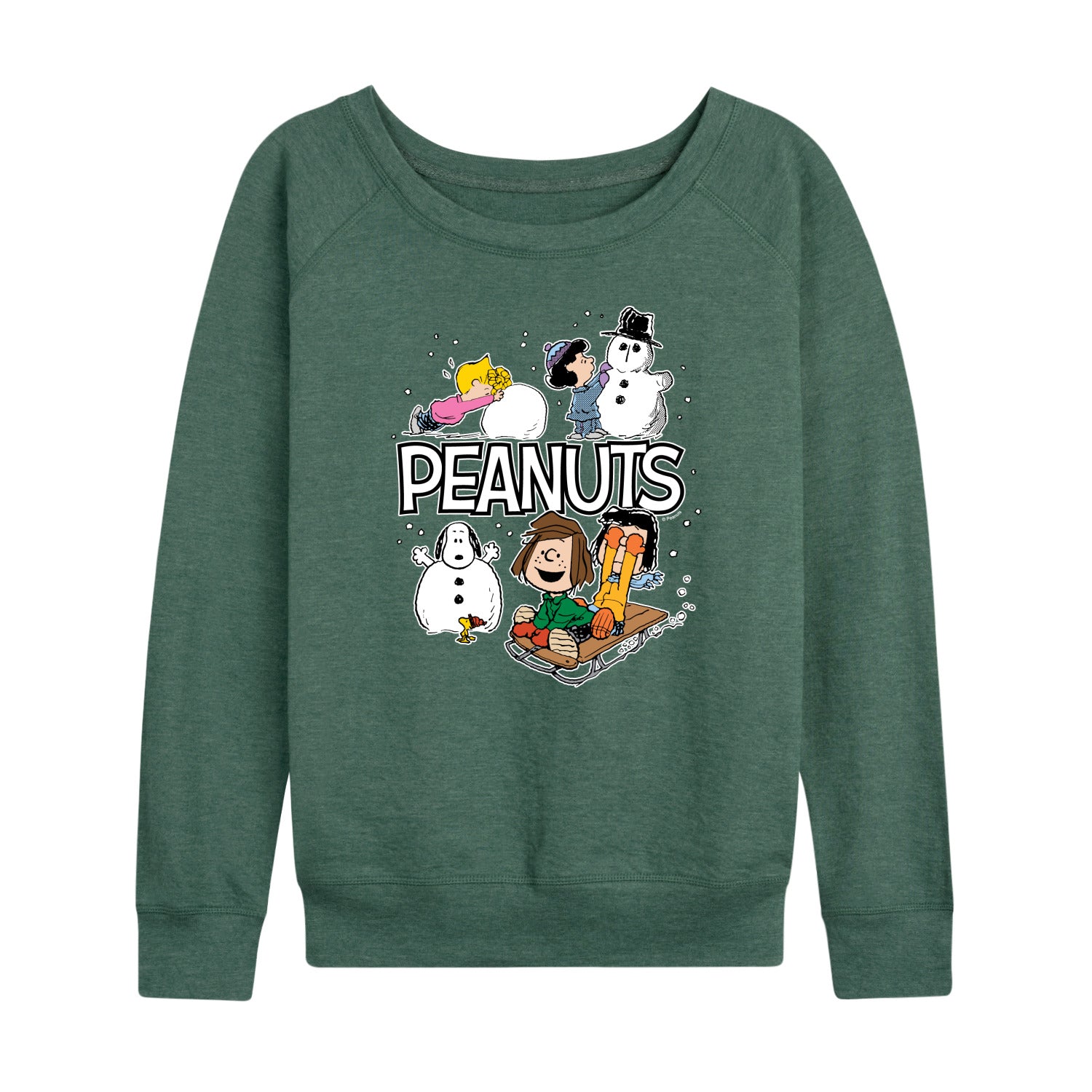 Peanuts - Winter Stickers - Women's French Terry Long Sleeve Pullover - Image 4