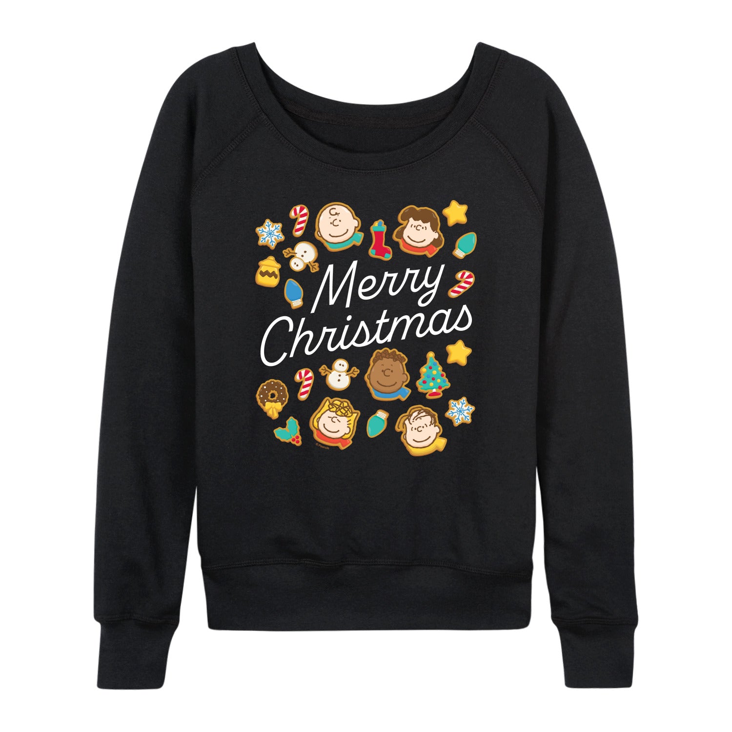 Peanuts - Merry Christmas Cookies - Women's French Terry Long Sleeve Pullover - Image 2