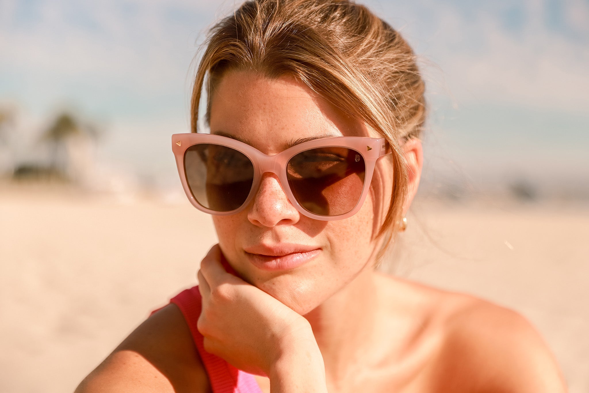 Biscayners Palm Pink Women's Sunglasses - Image 3