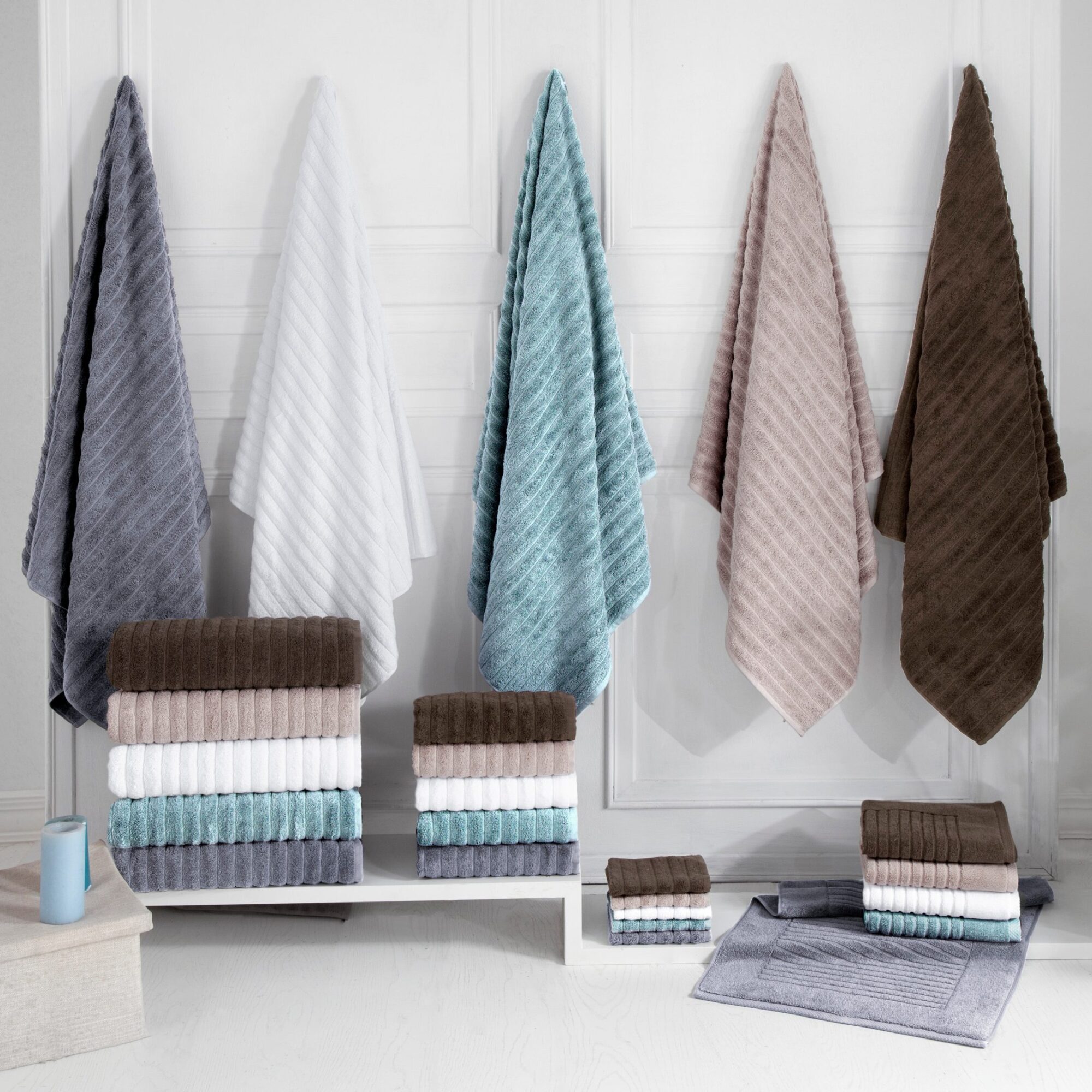 Classic Turkish Towels Brampton Luxury Turkish Cotton 6 pc Towel Set with Large Hand Towels