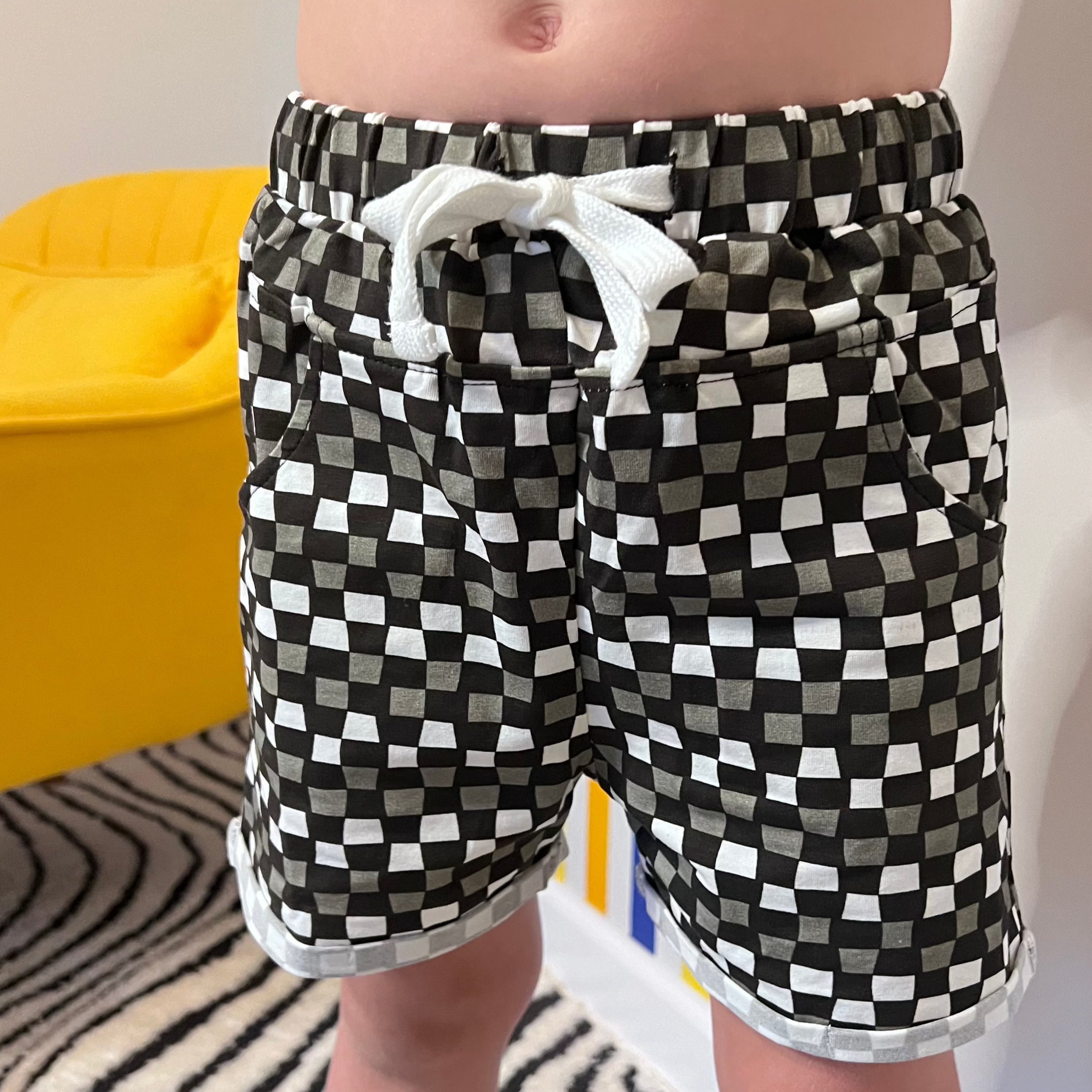 LITTLE RAD THINGS BOY'S CHECK 'YA LATER SHORTS - BLACK/GREY - Image 4
