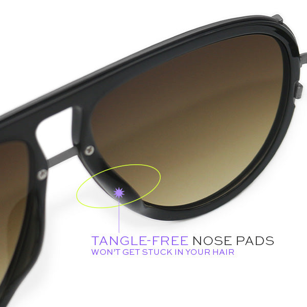 TopFoxx Ivy Luxe - Olive Tangle-Free Women's Round Aviator Sunglasses - Image 5