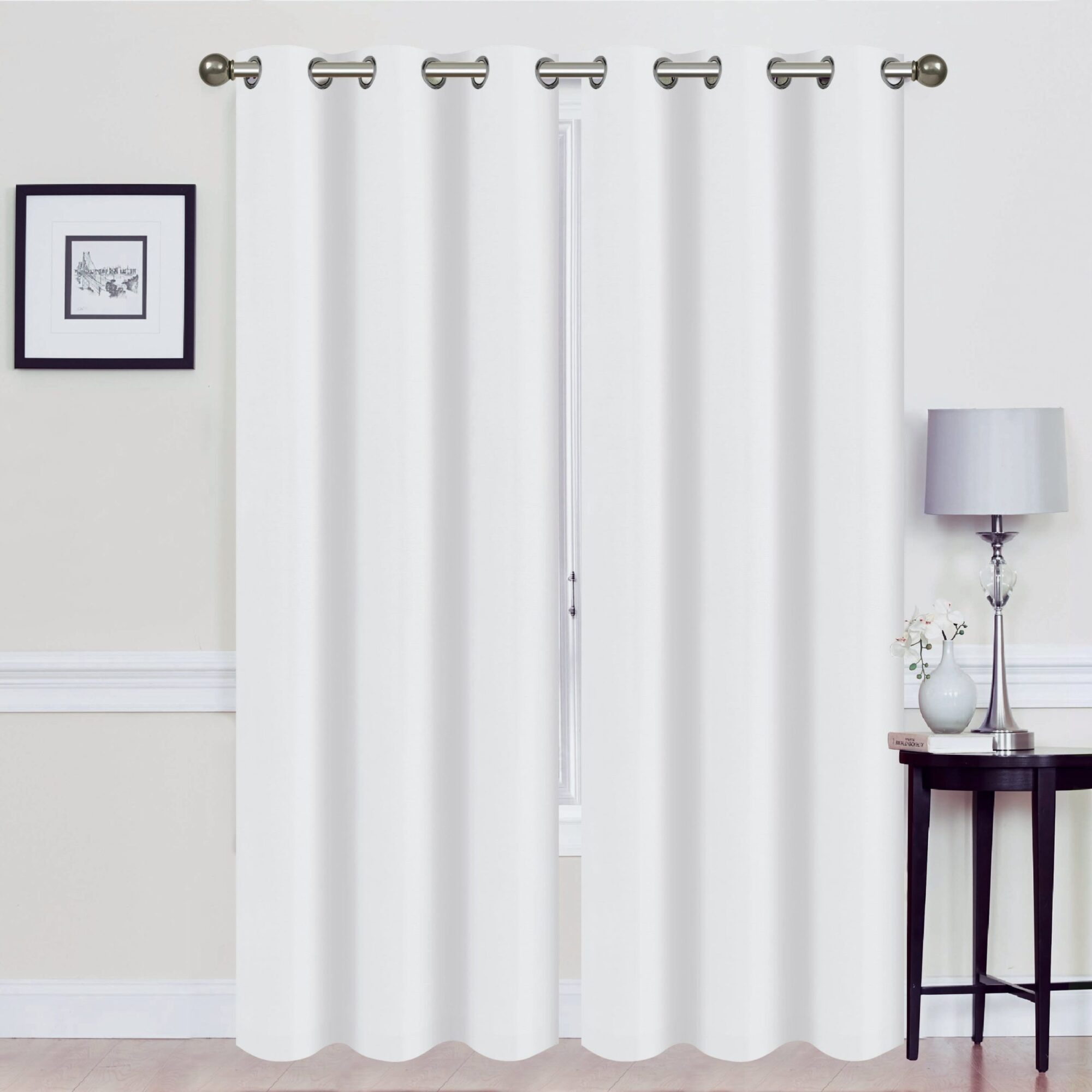 J&V Textiles Madonna Foam-Backed Blackout Curtain Panels with Grommets