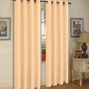 J&V Textiles 2 Panels Solid Grommet Faux Silk Window Curtain Drapes Treatment in 84 Length