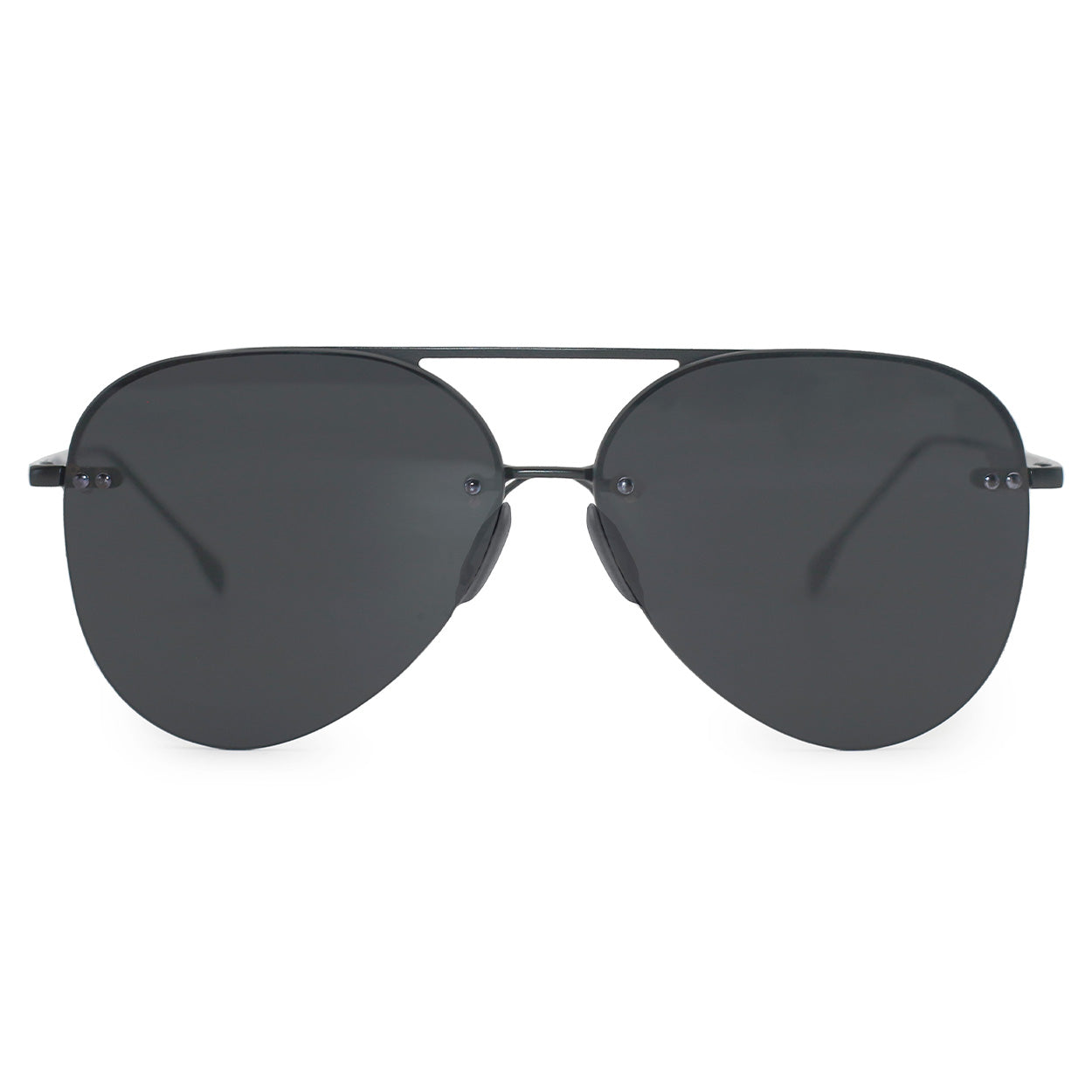 TopFoxx Smaller Megan 2 Jet Black- Tangle Free Unisex Aviator Sunglasses - Image 2