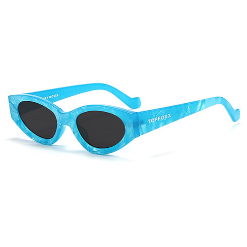 TopFoxx Kat x Money Moves - Blue Women's Cateye Sunglasses