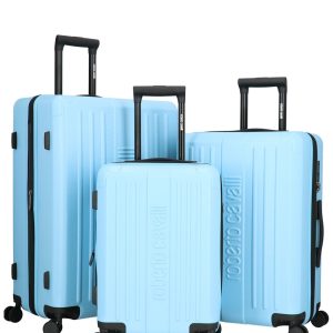 Roberto Cavalli Luxury 3 Piece Luggage Set. Expandable Hard Shell Suitcases with 8 Spinner Wheels