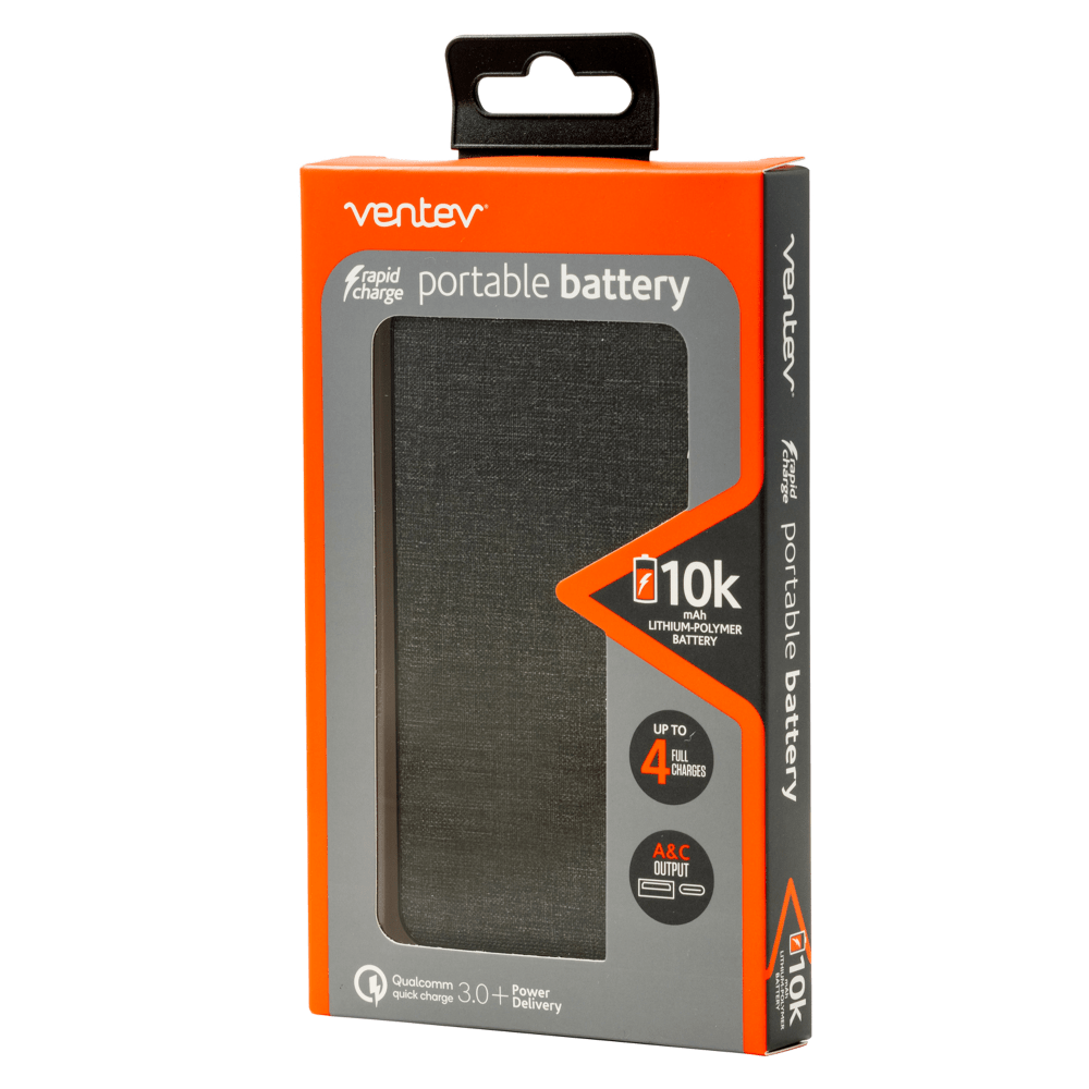 Ventev Portable Battery PD 10.000 mAh - Gray - Image 4