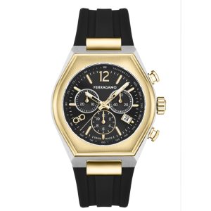 Ferragamo Tonneu Chrono Silicone Watch