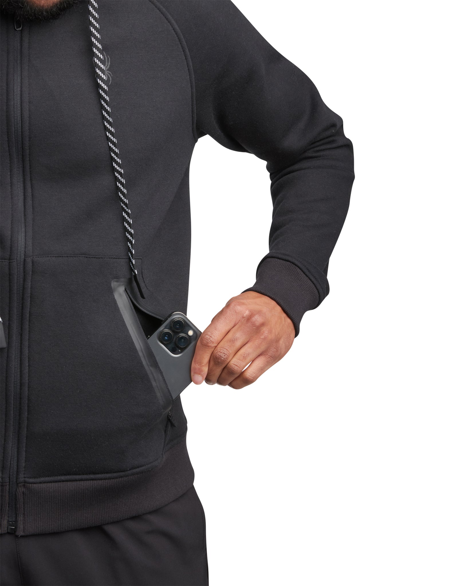 Spyder Men's Fleece Logo Hoodie - Black - Image 4