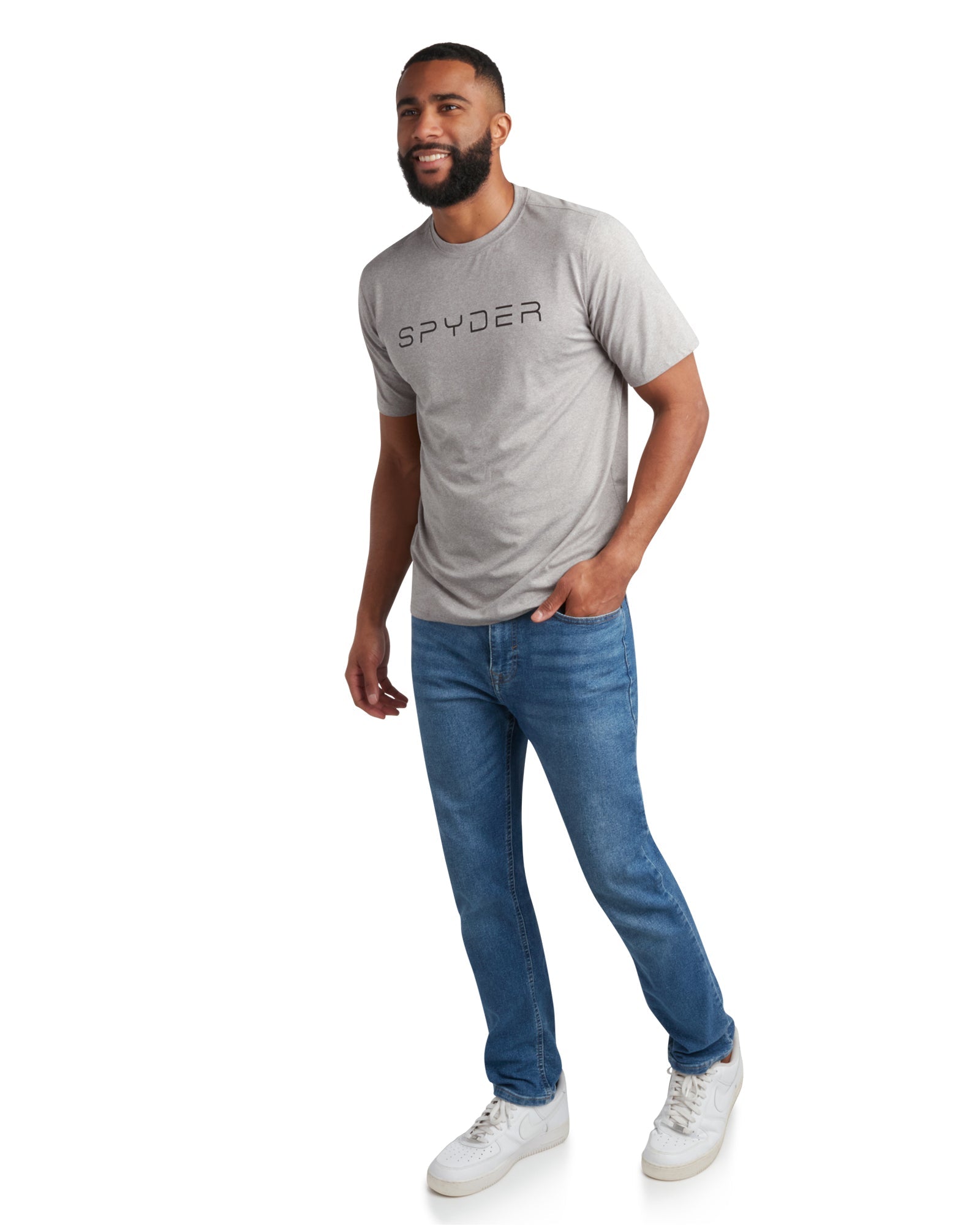 Spyder Men's Short Sleeve Wordmark - Heather Grey - Image 4