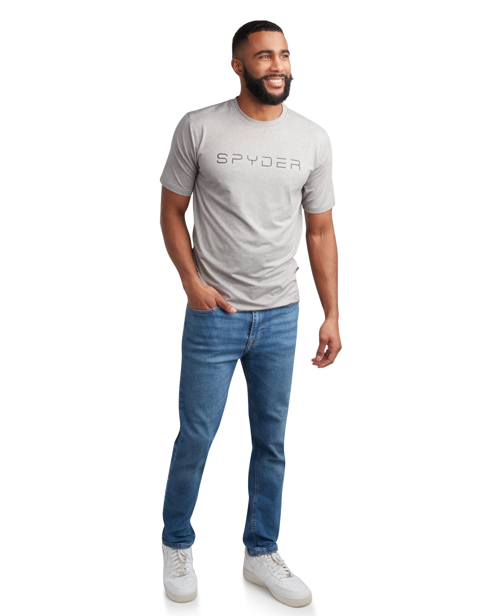 Spyder Men's Short Sleeve Wordmark - Heather Grey - Image 5