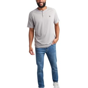 Spyder Men's Short Sleeve Henley - Pewter