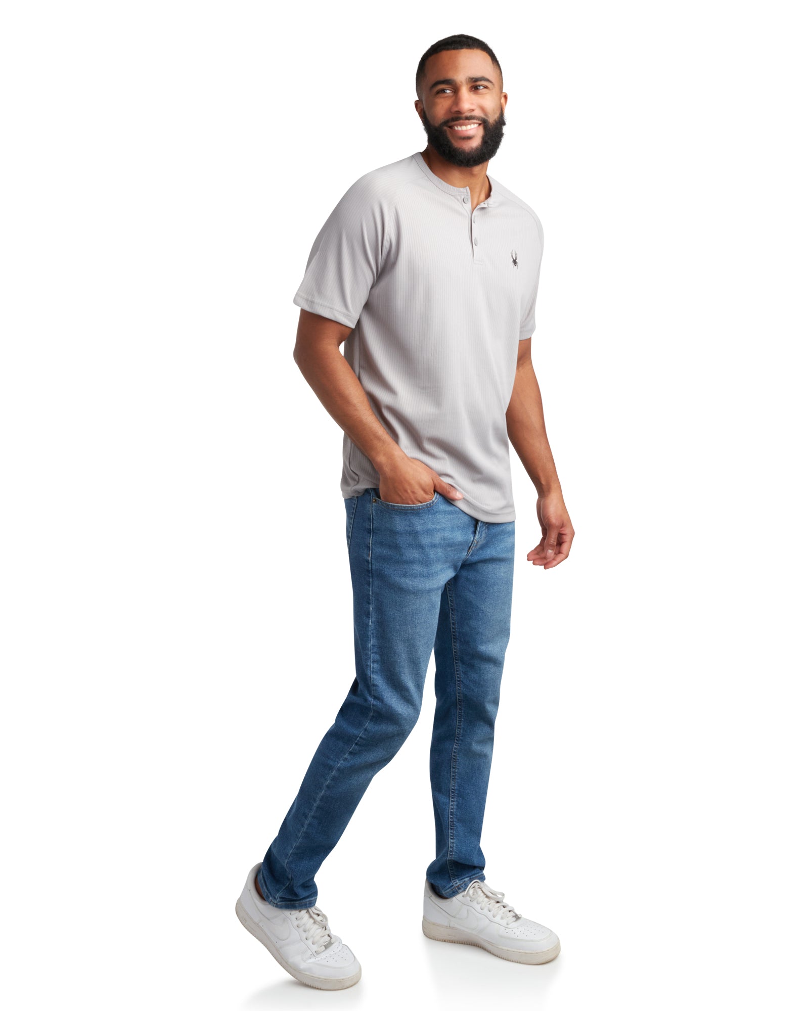 Spyder Men's Short Sleeve Henley - Pewter - Image 5