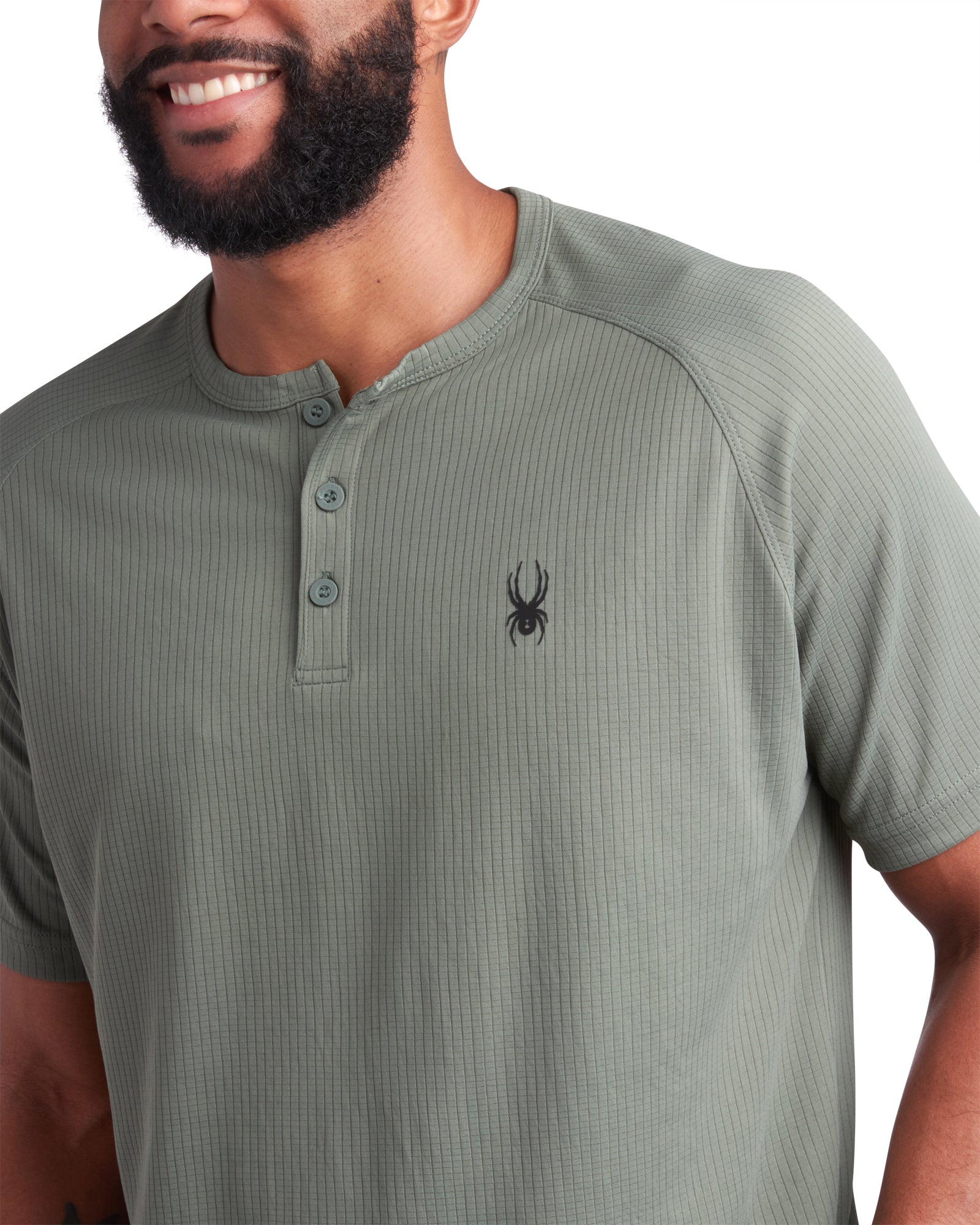 Spyder Men's Short Sleeve Henley - Spruce Green - Image 4