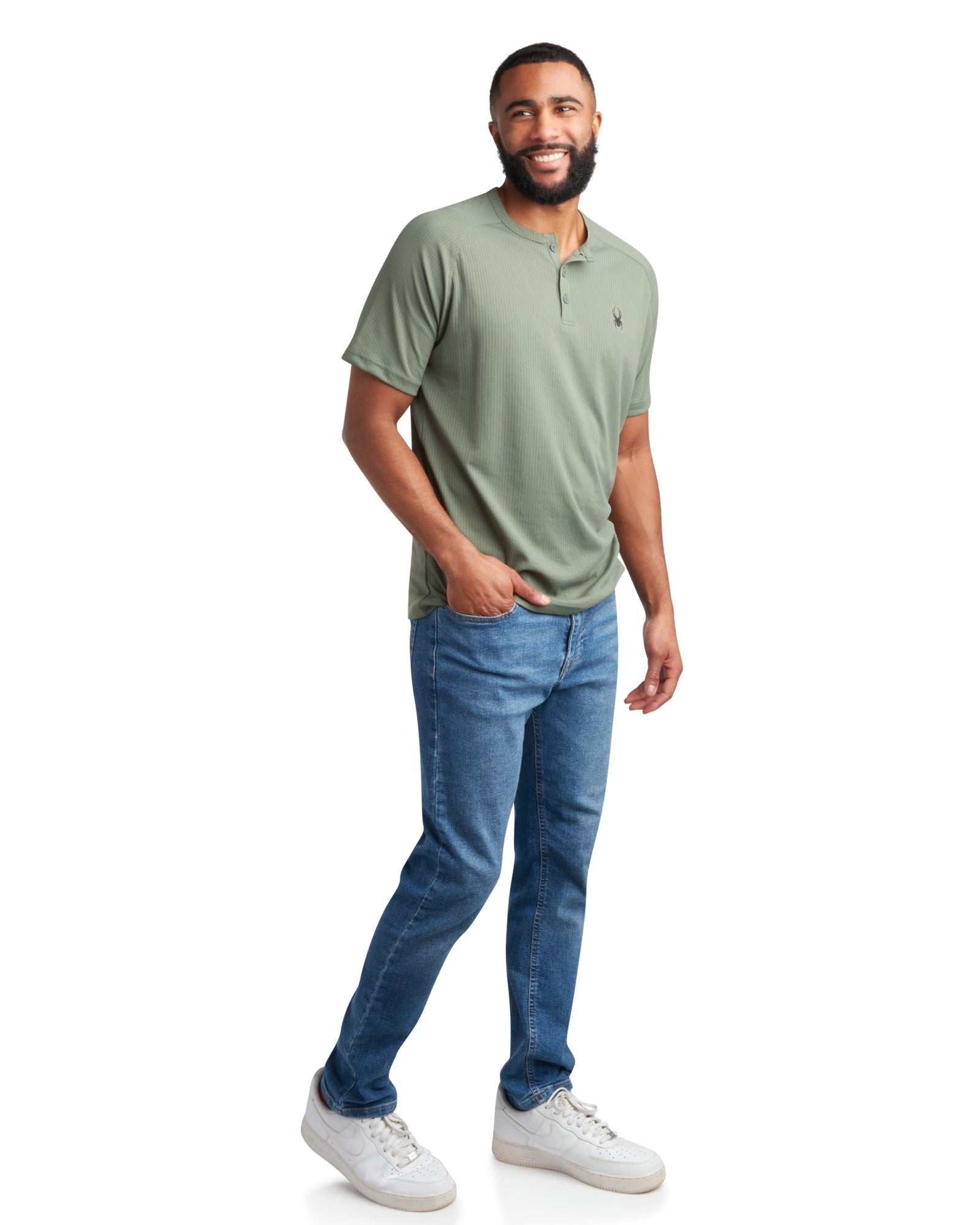 Spyder Men's Short Sleeve Henley - Spruce Green - Image 5