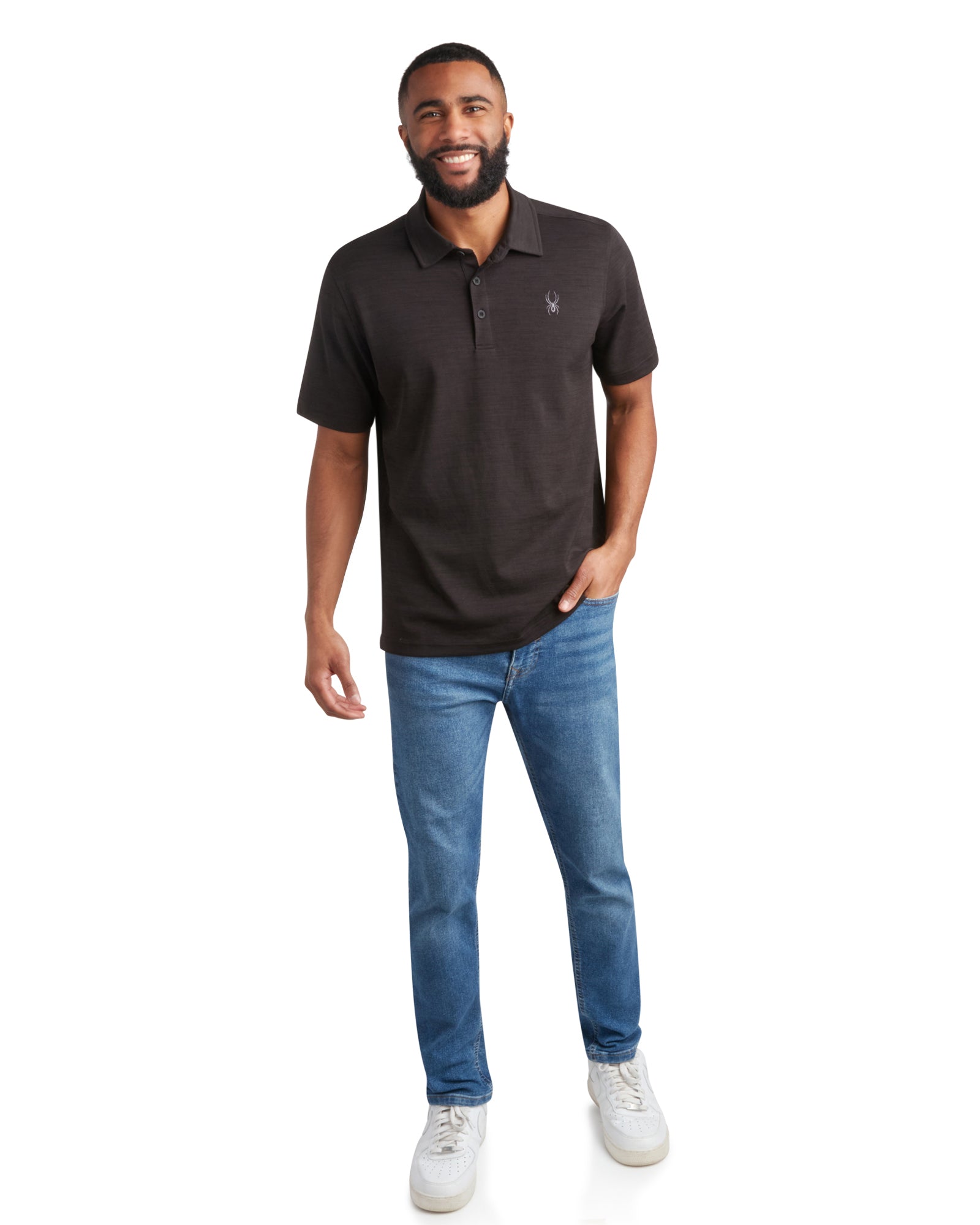 Spyder Men's Short Sleeve Tech Pique - Heather Black