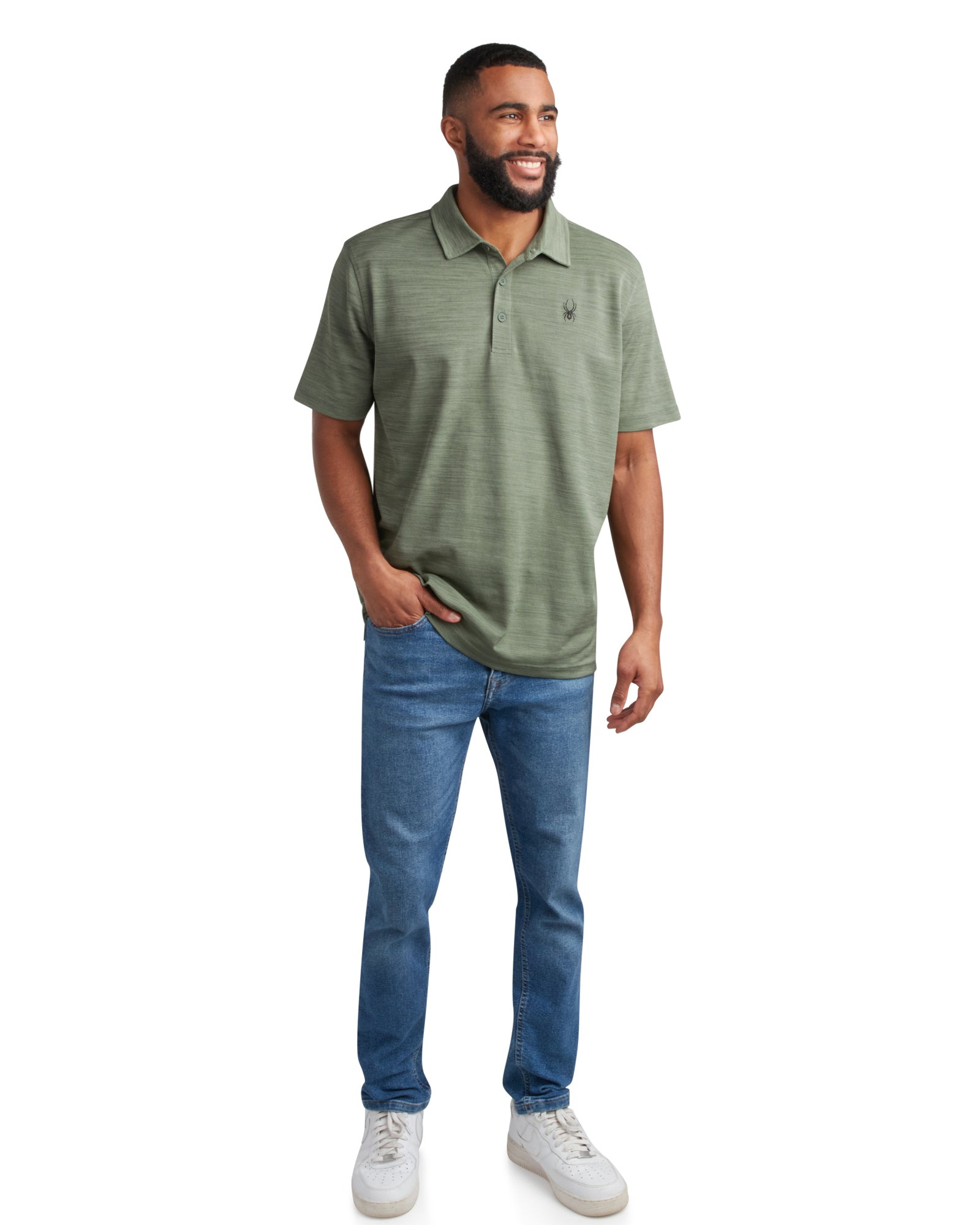Spyder Men's Short Sleeve Tech Pique - Spruce Green - Image 5