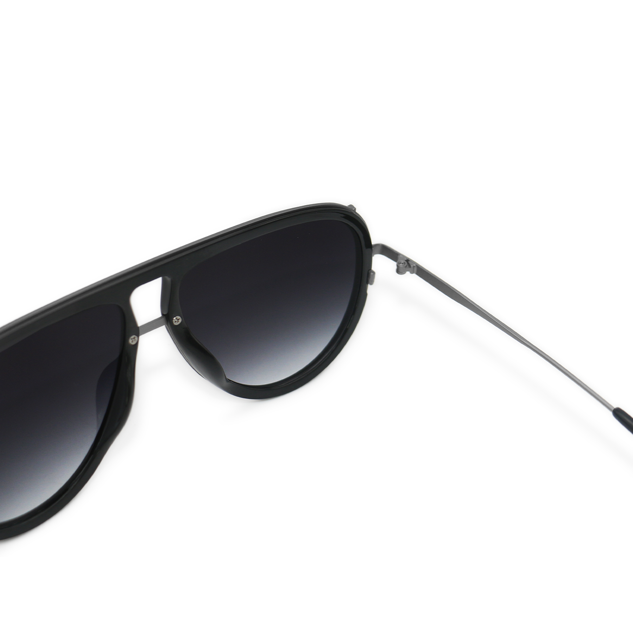 TopFoxx Ivy Luxe - Black Tangle-Free Unisex Round Aviator Sunglasses - Image 8