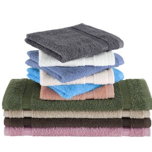 Classic Turkish Towels Villa Turkish Cotton Hotel Collection Washcloths - 12 Pieces