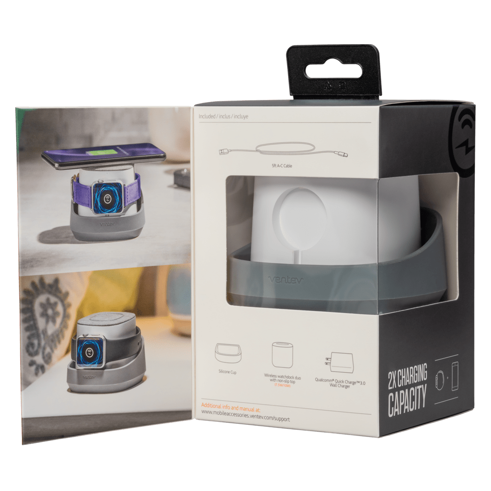 Ventev wireless watchdock duo 10W - Grey/White - Image 4