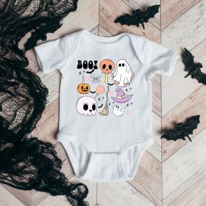 The Juniper Shop Boo Chart Baby Graphic Short Sleeve Onesie