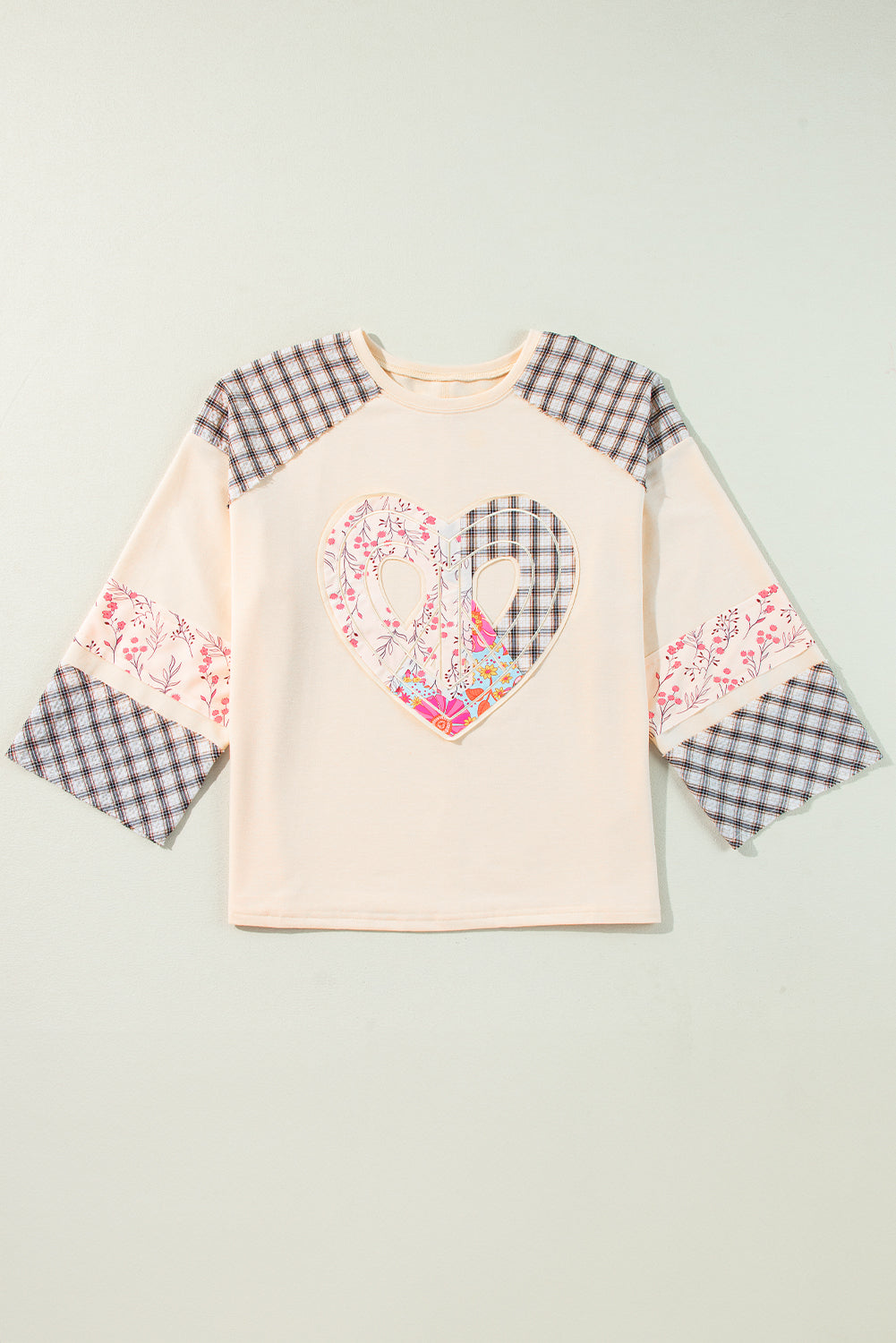 Emilia Plaid Floral Peace Heart Long Sleeve Top by Threaded Pear - Image 12