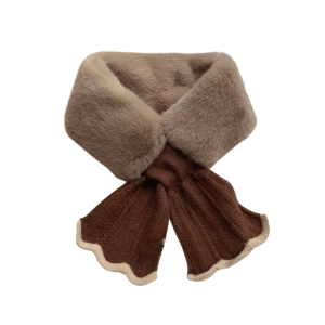 Chic Faux Imitation Fur Collar Scarf in Earth Tones