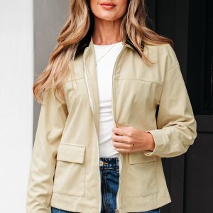 Phoebe Textured Zip Up Jacket by Threaded Pear
