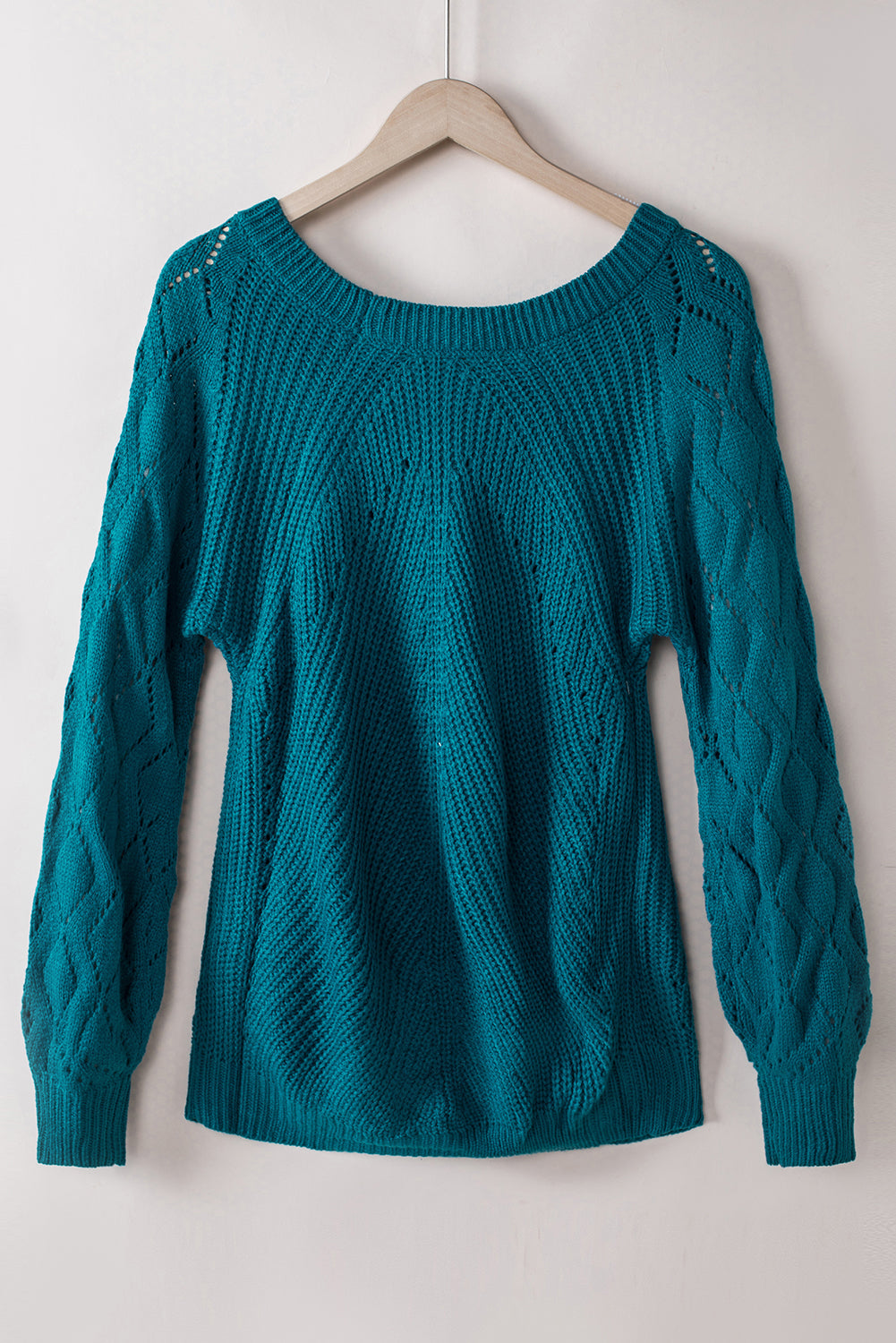 Lia Hollow-out Puffy Sleeve Knit Sweater by Threaded Pear - Image 11