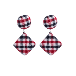 Don't AsK Black Red Plaid Drop Earrings ?C Buffalo Check Fall Earrings