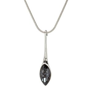 Elegant Long Silvernight Marquis Navette Drop Necklace with Swarovski Crystals by callura