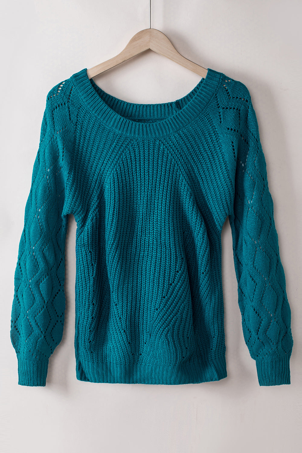 Lia Hollow-out Puffy Sleeve Knit Sweater by Threaded Pear - Image 10