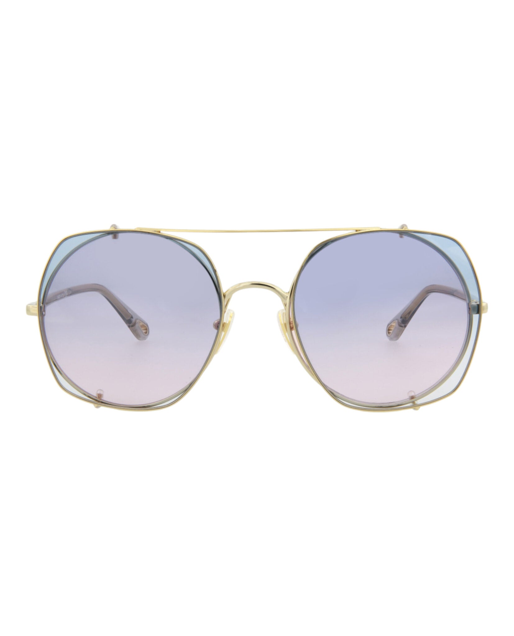 Chlo?? Square-Frame Metal Sunglasses