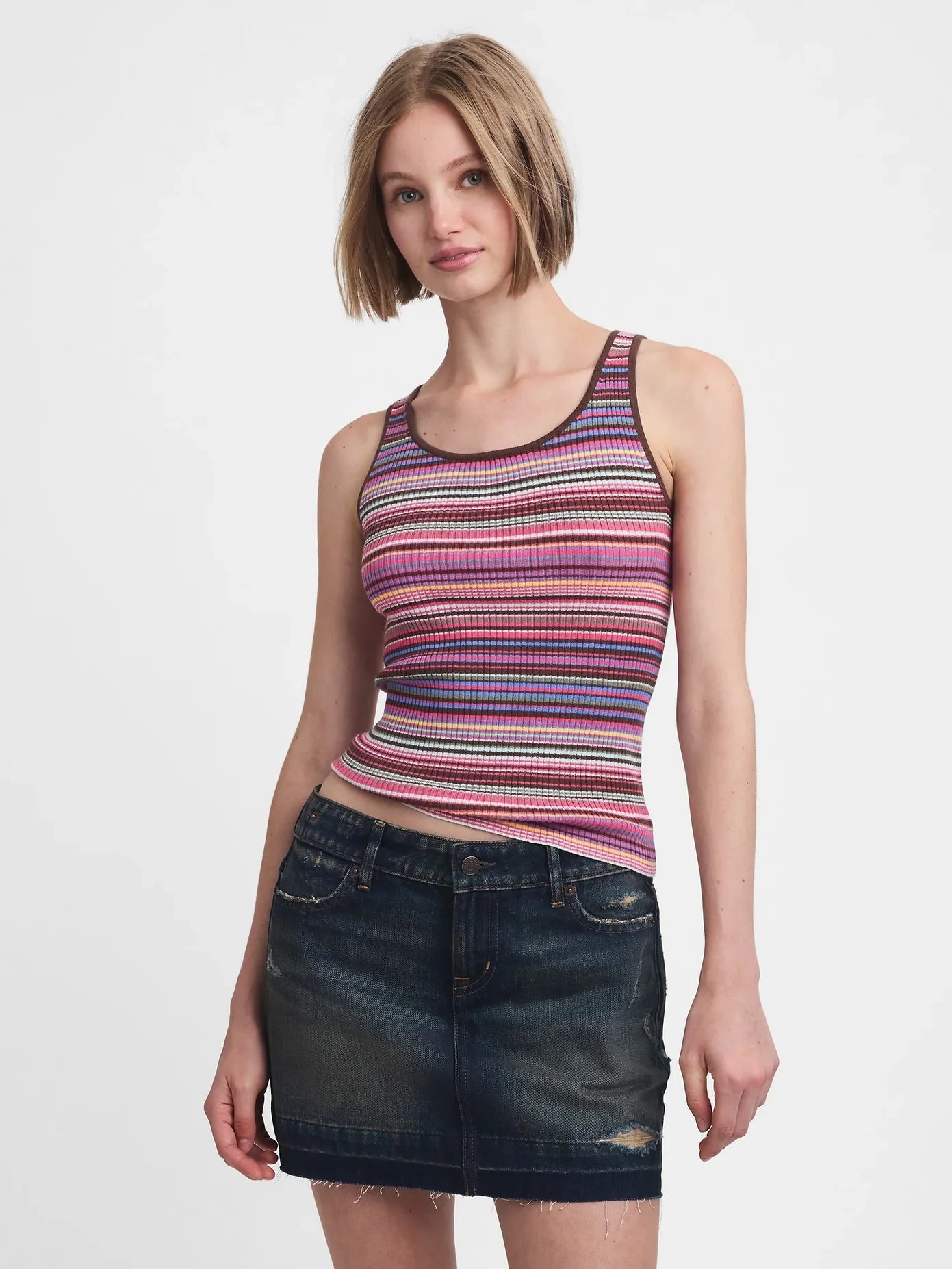 Gap - MadHappy Stripe Sweater Tank - Mulberry Multi