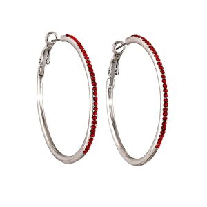 Silver Siam Swarovski Crystal Earrings ?C Classis Hoop Earrings With Clear Swarovski Crystals