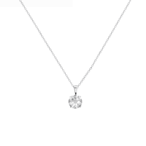 callura Timeless Silvertone Cubic Zirconia & Stainless Steel Birthstone Solitaire Pendant Necklace ?C April Clear Diamond