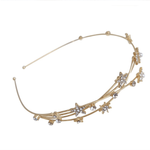 Goldtone Star And Crystal Hair Band