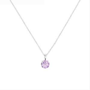 callura Timeless Silvertone Cubic Zirconia & Stainless Steel Birthstone Solitaire Pendant Necklace ?C June Alexandrite